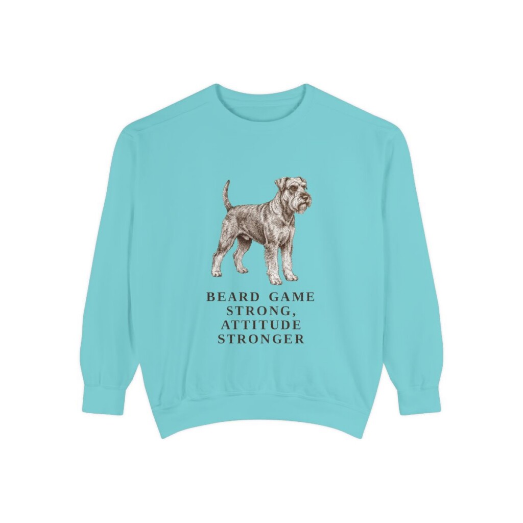 Standard Schnauzer Humor Sweatshirt, Chalky Mint, front view