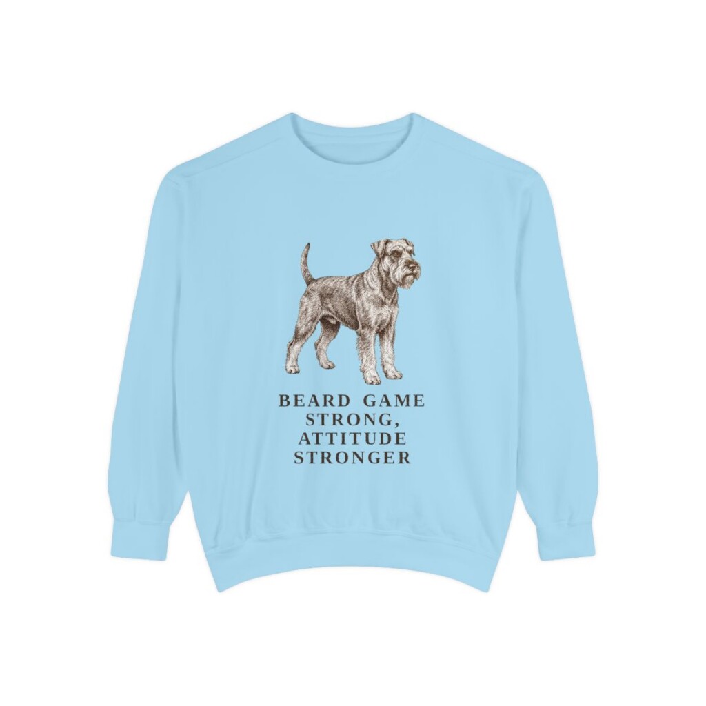 Standard Schnauzer Humor Sweatshirt, Chambray, front view