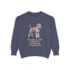 Standard Schnauzer Humor Sweatshirt, Denim, front view