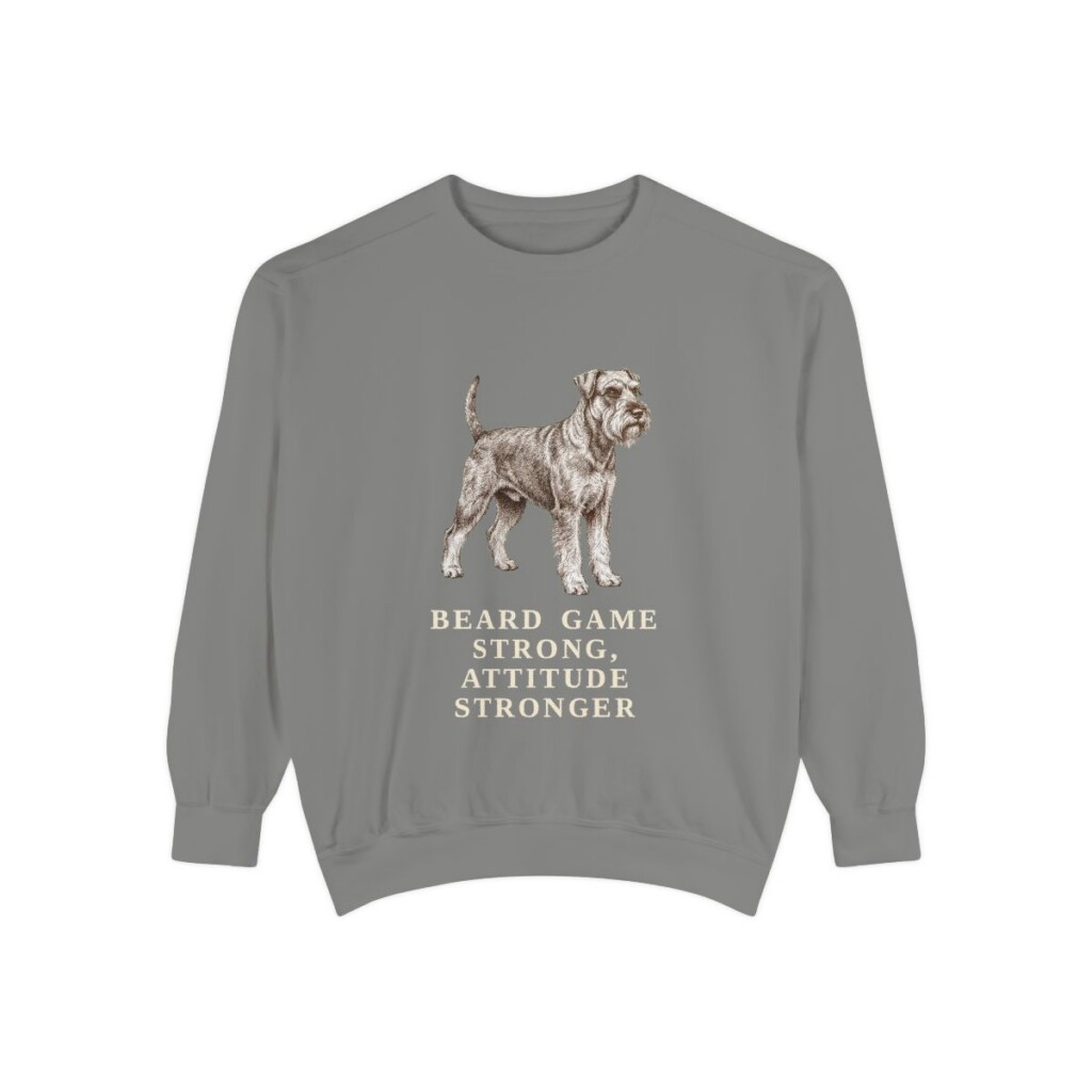 Standard Schnauzer Humor Sweatshirt, Grey, front view