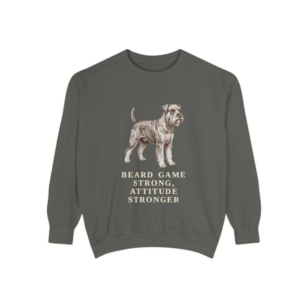 Standard Schnauzer Humor Sweatshirt, Pepper, front view