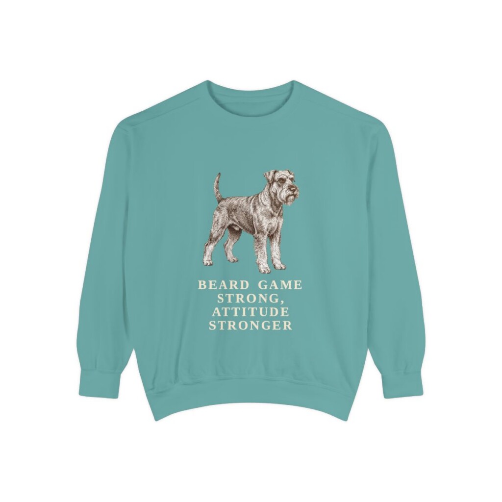 Standard Schnauzer Humor Sweatshirt, Seafoam, front view