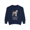 Standard Schnauzer Humor Sweatshirt, True Navy, front view