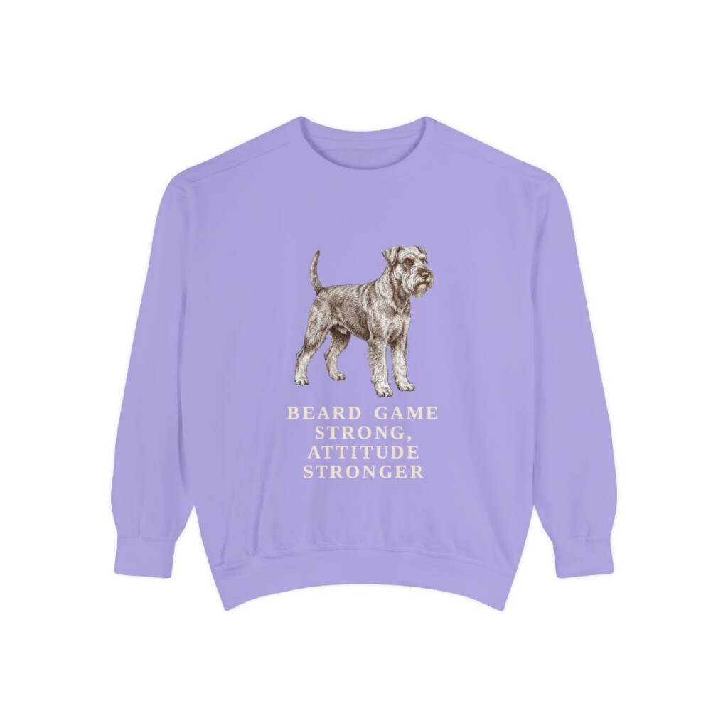 Standard Schnauzer Humor Sweatshirt, Violet, front view