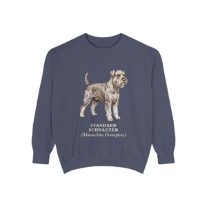 Standard Schnauzer Latin Sweatshirt, Denim, front view