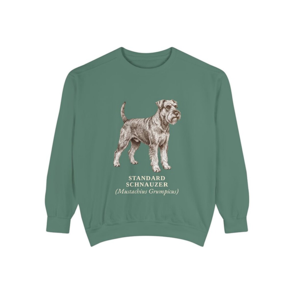 Standard Schnauzer Latin Sweatshirt, Light Green, front view