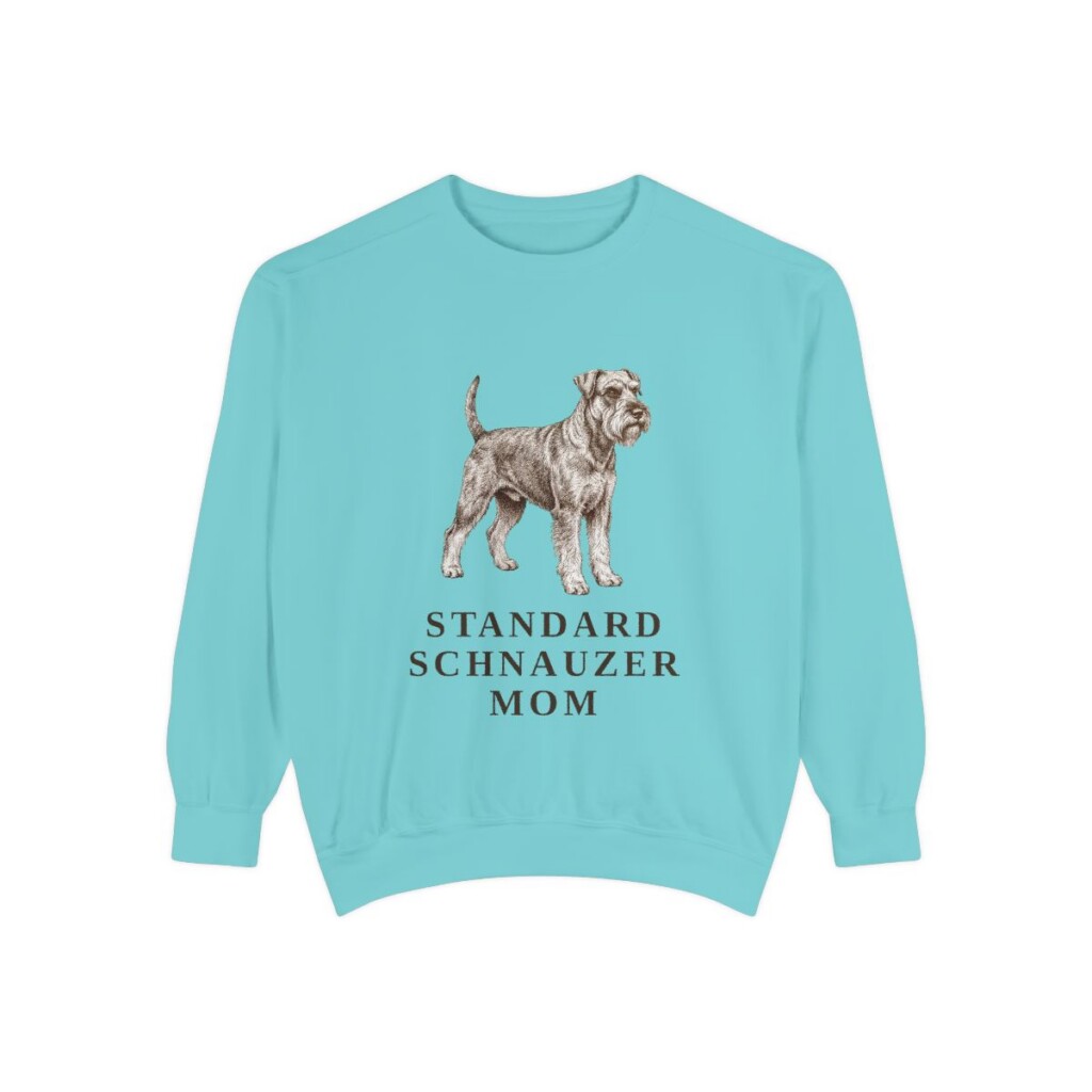 Standard Schnauzer Mom Sweatshirt, Chalky Mint, front view