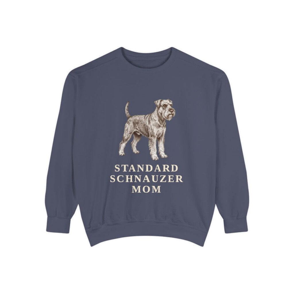 Standard Schnauzer Mom Sweatshirt, Denim, front view