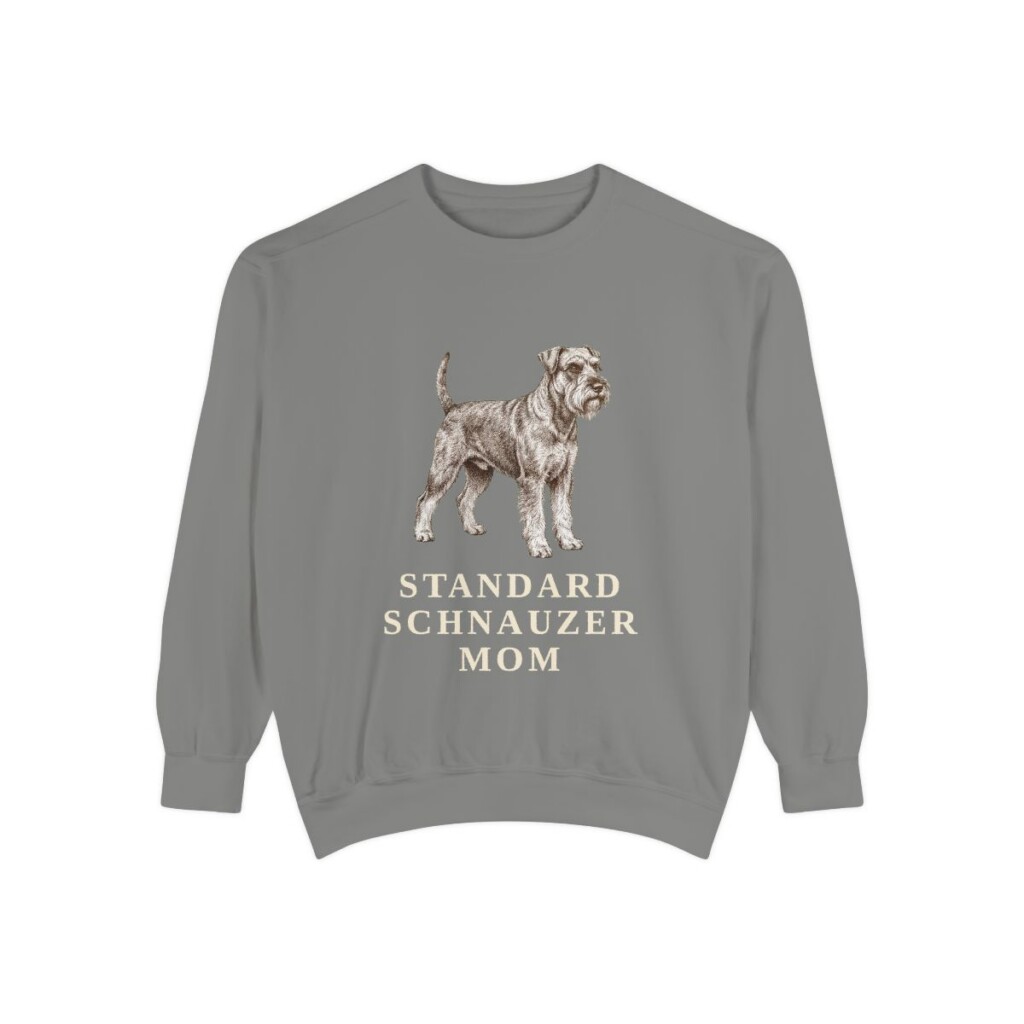 Standard Schnauzer Mom Sweatshirt, Grey, front view