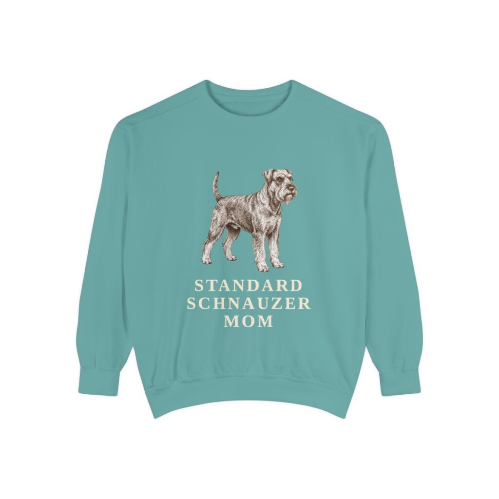 Standard Schnauzer Mom Sweatshirt, Seafoam, front view