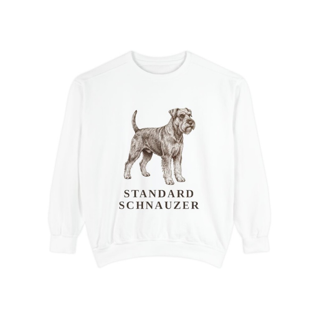 Standard Schnauzer Sweatshirt, White, front view