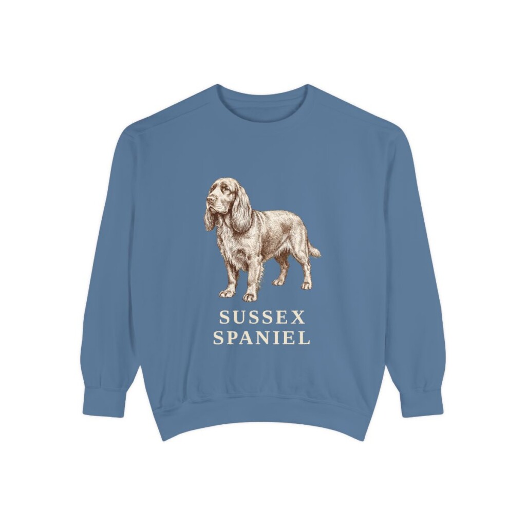 Sussex Spaniel Sweatshirt, Blue Jean, front view
