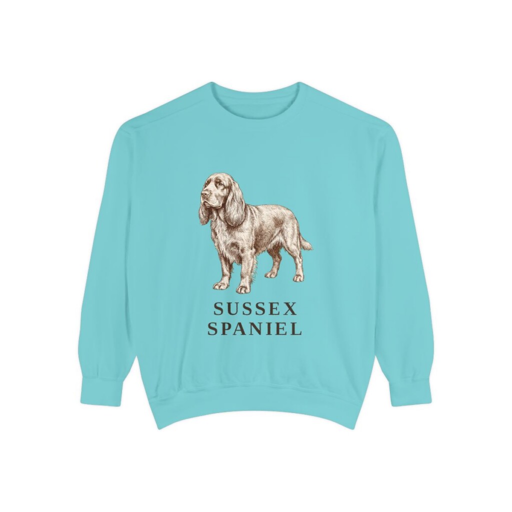 Sussex Spaniel Sweatshirt, Chalky Mint, front view