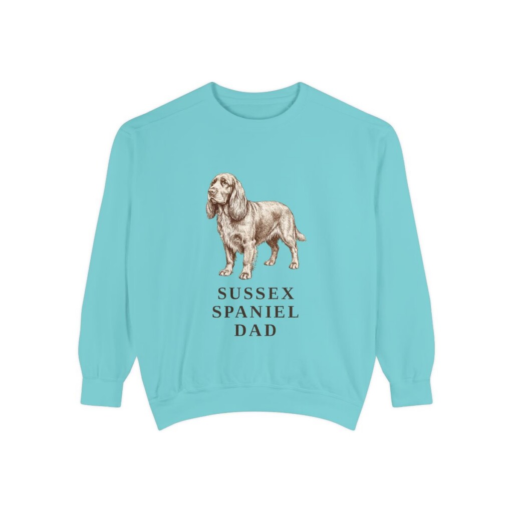 Sussex Spaniel Dad Sweatshirt, Chalky Mint, front view