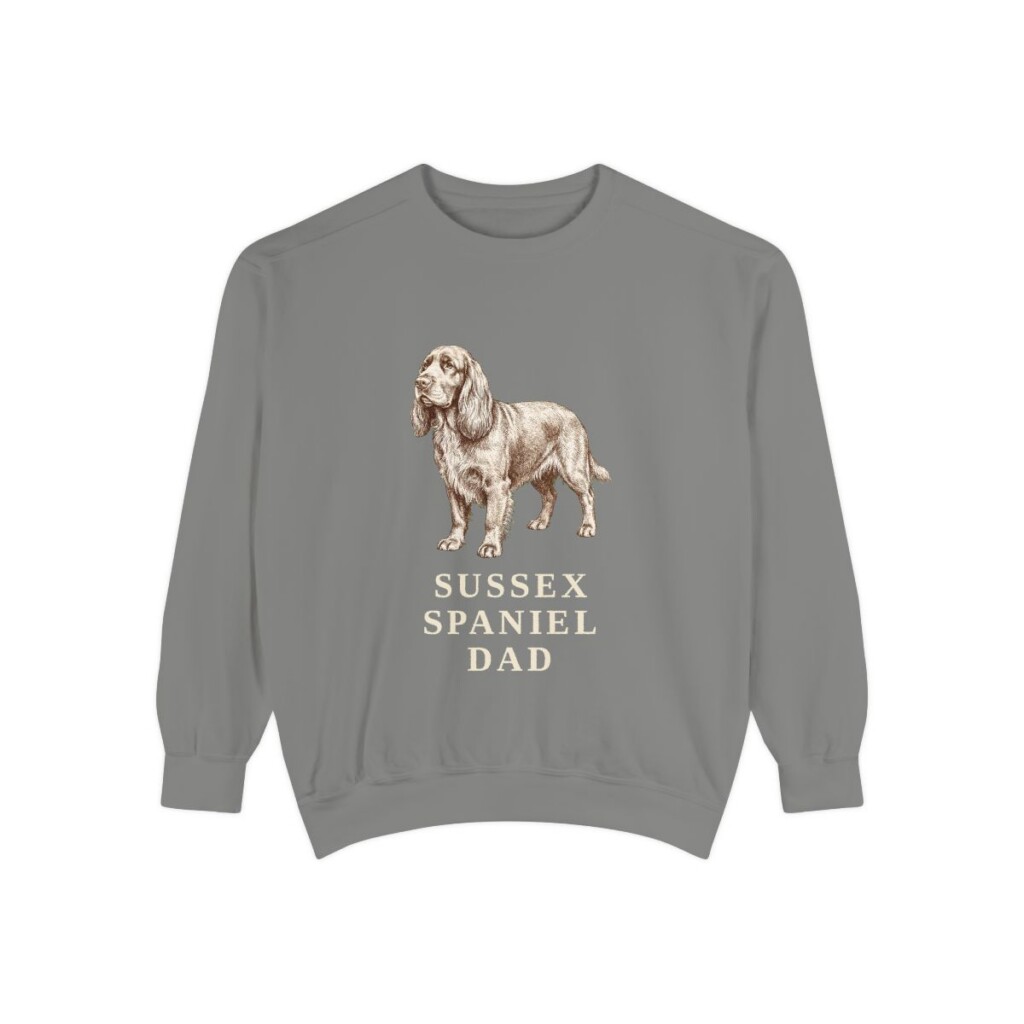 Sussex Spaniel Dad Sweatshirt, Grey, front view