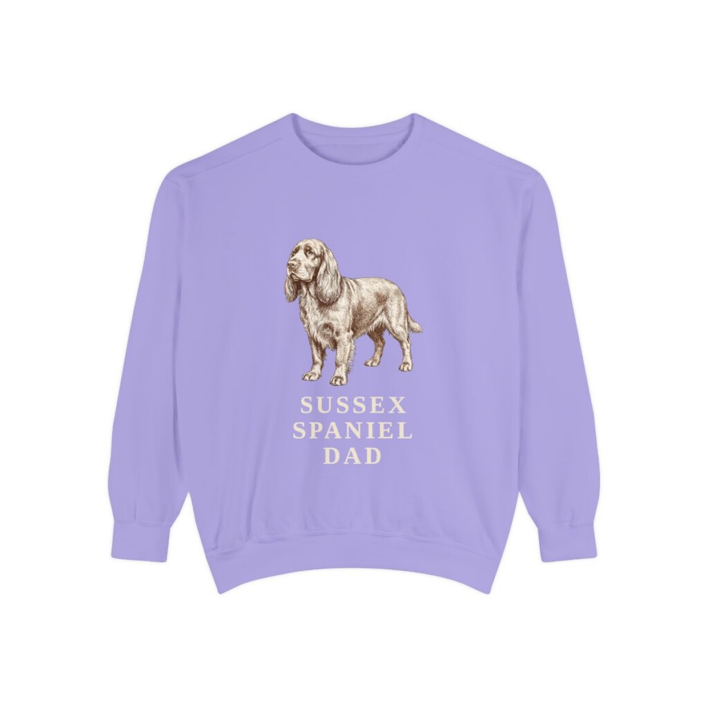 Sussex Spaniel Dad Sweatshirt, Violet, front view