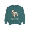 Sussex Spaniel Humor Sweatshirt, Blue Spruce, front view