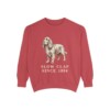Sussex Spaniel Humor Sweatshirt, Crimson, front view