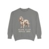 Sussex Spaniel Humor Sweatshirt, Grey, front view