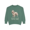 Sussex Spaniel Humor Sweatshirt, Light Green, front view