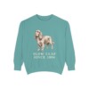Sussex Spaniel Humor Sweatshirt, Seafoam, front view