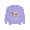 Sussex Spaniel Humor Sweatshirt, Violet, front view