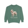 sussex-spaniel-sweatshirt-latin-light-green-1 Sussex Spaniel Latin Sweatshirt, Light Green, front view