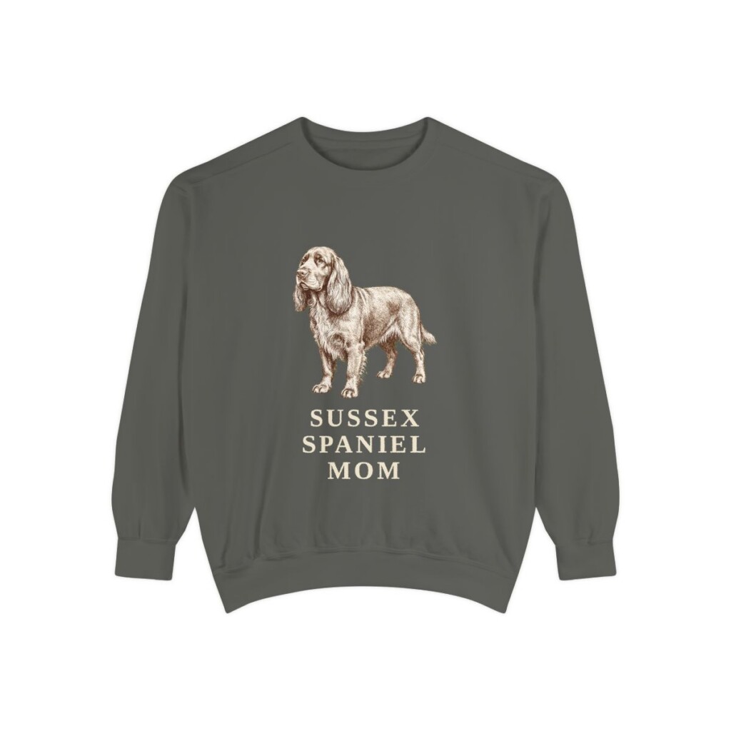 Sussex Spaniel Mom Sweatshirt, Pepper, front view