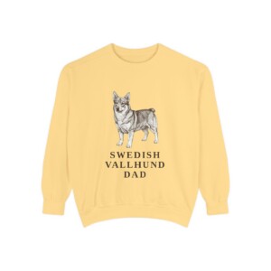 Swedish Vallhund Dad Sweatshirt, Butter, front view