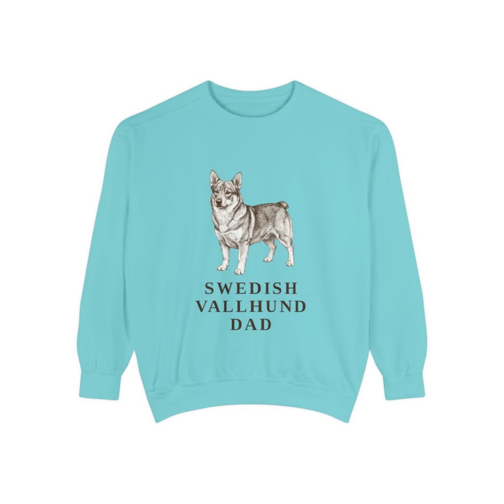 swedish-vallhund-sweatshirt-dad-chalky-mint Swedish Vallhund Dad Sweatshirt, Chalky Mint, front view