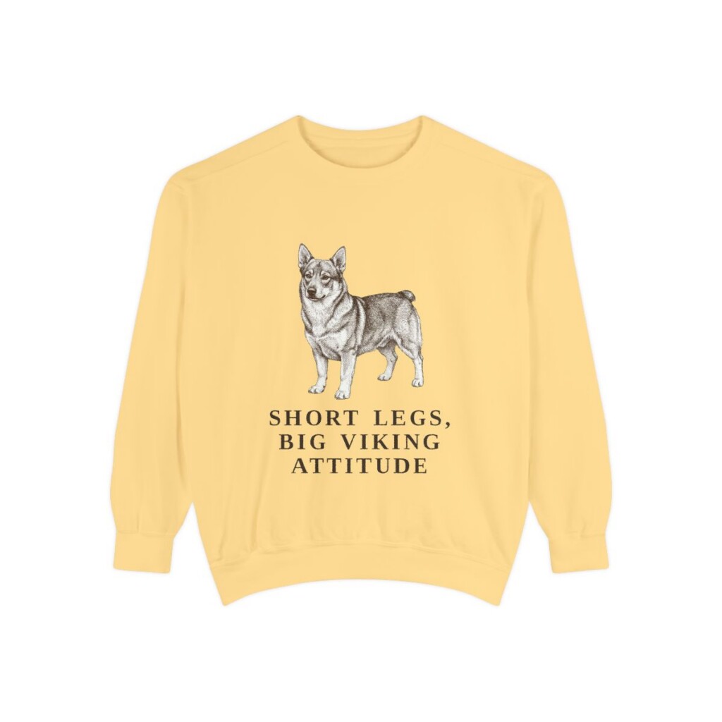 swedish-vallhund-sweatshirt-humor-butter Swedish Vallhund Humor Sweatshirt, Butter, front view