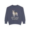 swedish-vallhund-sweatshirt-humor-denim Swedish Vallhund Humor Sweatshirt, Denim, front view