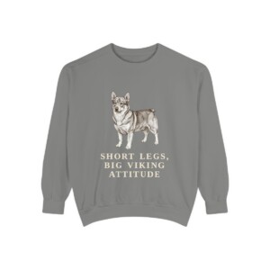 Swedish Vallhund Humor Sweatshirt, Grey, front view
