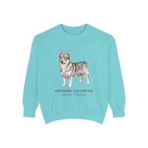 Swedish Vallhund Latin Sweatshirt, Chalky Mint, front view