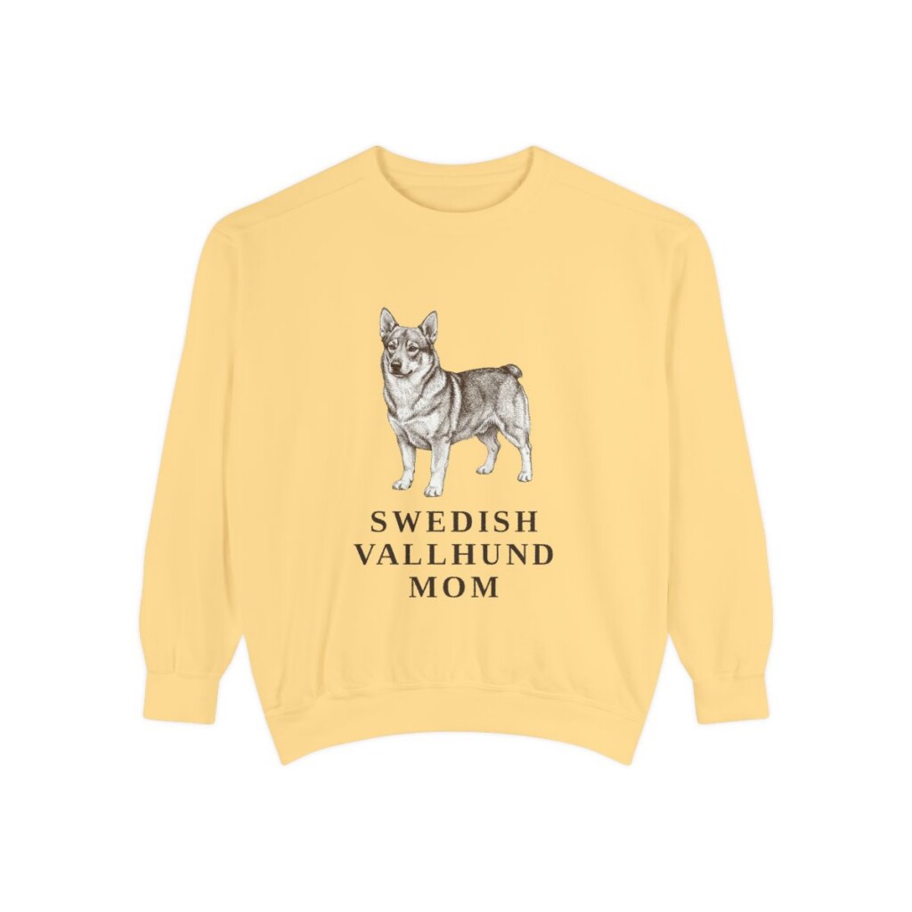 Swedish Vallhund Mom Sweatshirt, Butter, front view