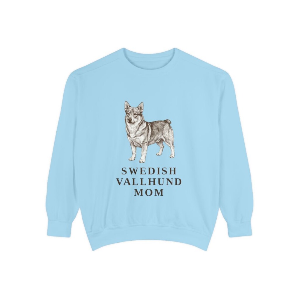 Swedish Vallhund Mom Sweatshirt, Chambray, front view
