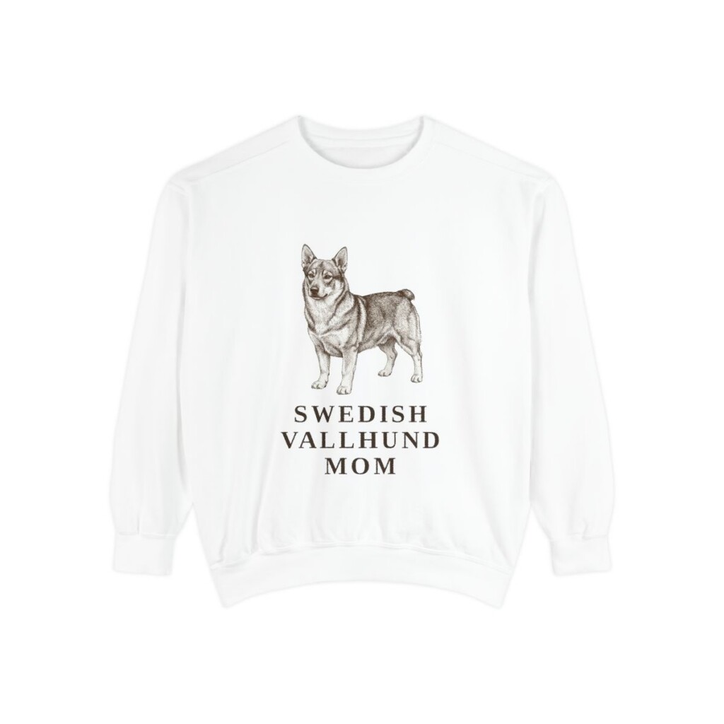 Swedish Vallhund Mom Sweatshirt, White, front view