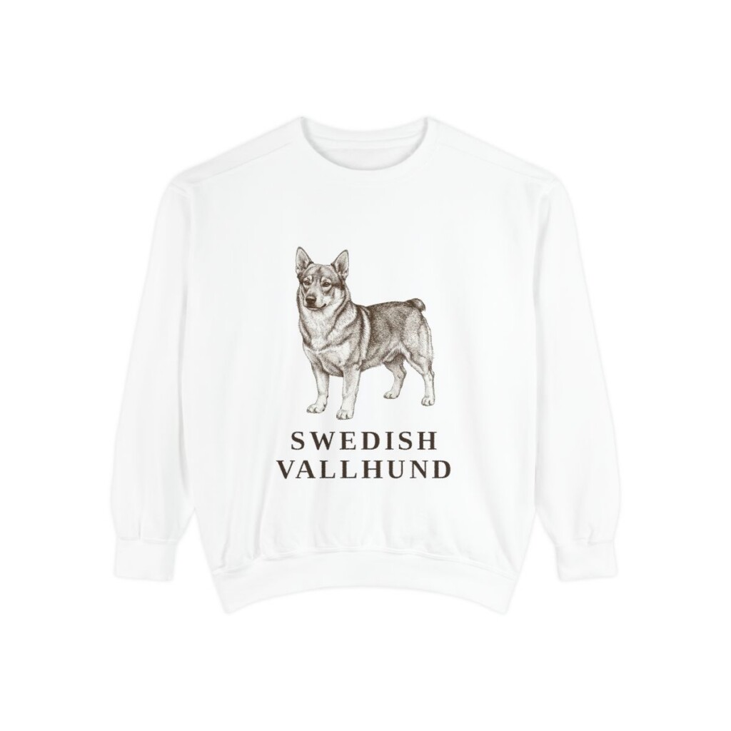 Swedish Vallhund Sweatshirt, White, front view