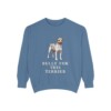 Teddy Roosevelt Terrier Humor Sweatshirt, Blue Jean, front view