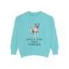 Teddy Roosevelt Terrier Humor Sweatshirt, Chalky Mint, front view