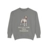 Teddy Roosevelt Terrier Humor Sweatshirt, Grey, front view