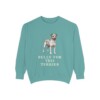 Teddy Roosevelt Terrier Humor Sweatshirt, Seafoam, front view