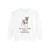 Teddy Roosevelt Terrier Humor Sweatshirt, White, front view
