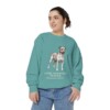 Teddy Roosevelt Terrier Latin Sweatshirt, Seafoam, person 2 front
