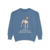 Teddy Roosevelt Terrier Mom Sweatshirt, Blue Jean, front view
