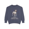 Teddy Roosevelt Terrier Mom Sweatshirt, Denim, front view