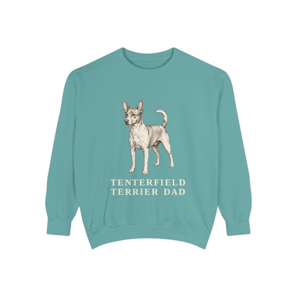 Tenterfield Terrier Dad Sweatshirt, Seafoam, front view
