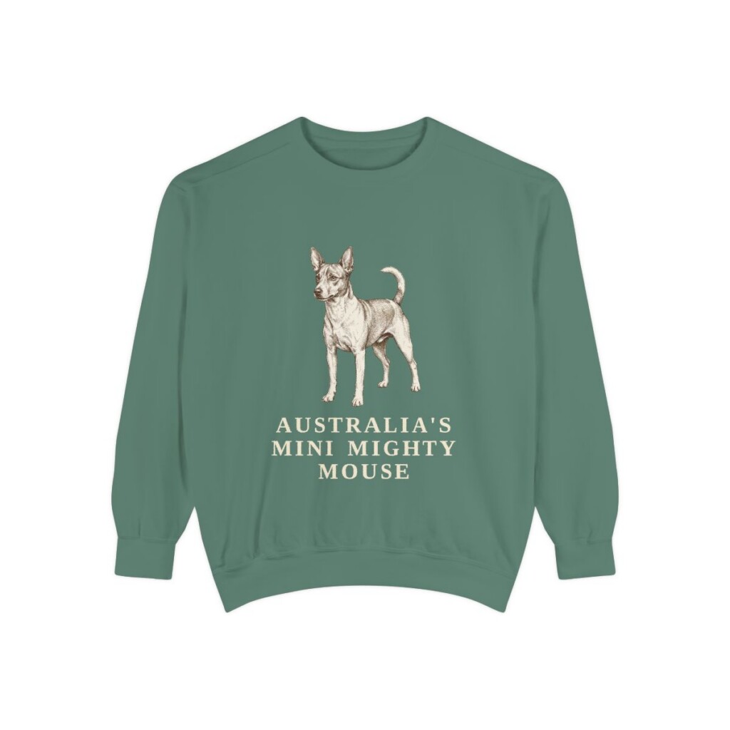 Tenterfield Terrier Humor Sweatshirt, Light Green, front view