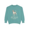 Tenterfield Terrier Humor Sweatshirt, Seafoam, front view