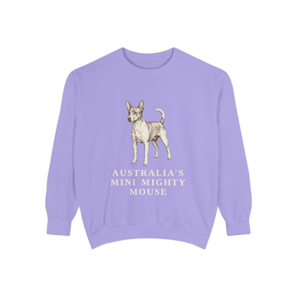Tenterfield Terrier Humor Sweatshirt, Violet, front view